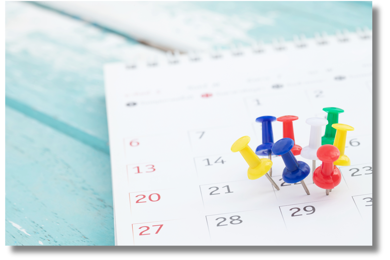 Thumbtacks on a Calendar