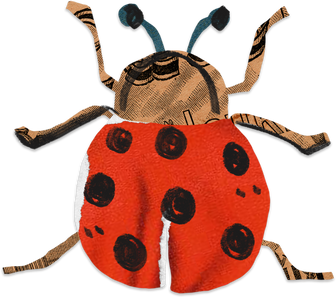 Collage Paper Cutout Ladybug